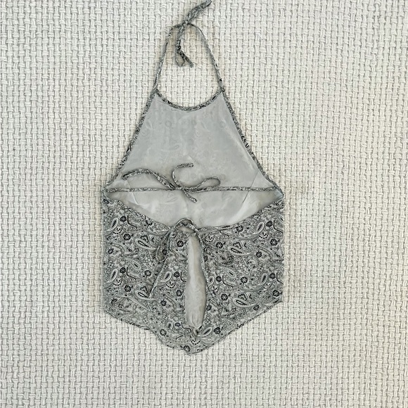 Vintage Silk Tie Back Halter Top - Picture 6 of 8